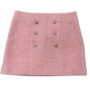 Maje Tweed Pink Cream Mini Skirt Size 10 (40)